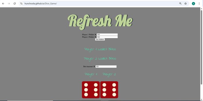 Dice Game app screenshot