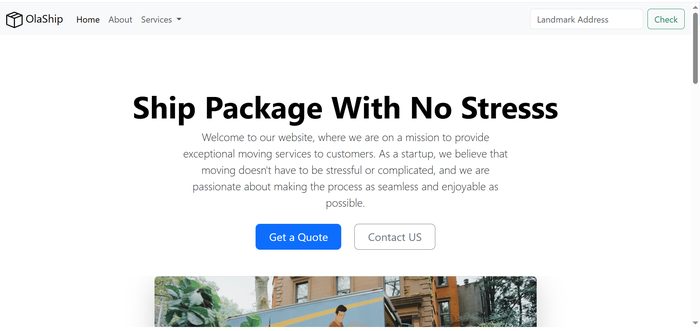 OlaShip shipping company demo website